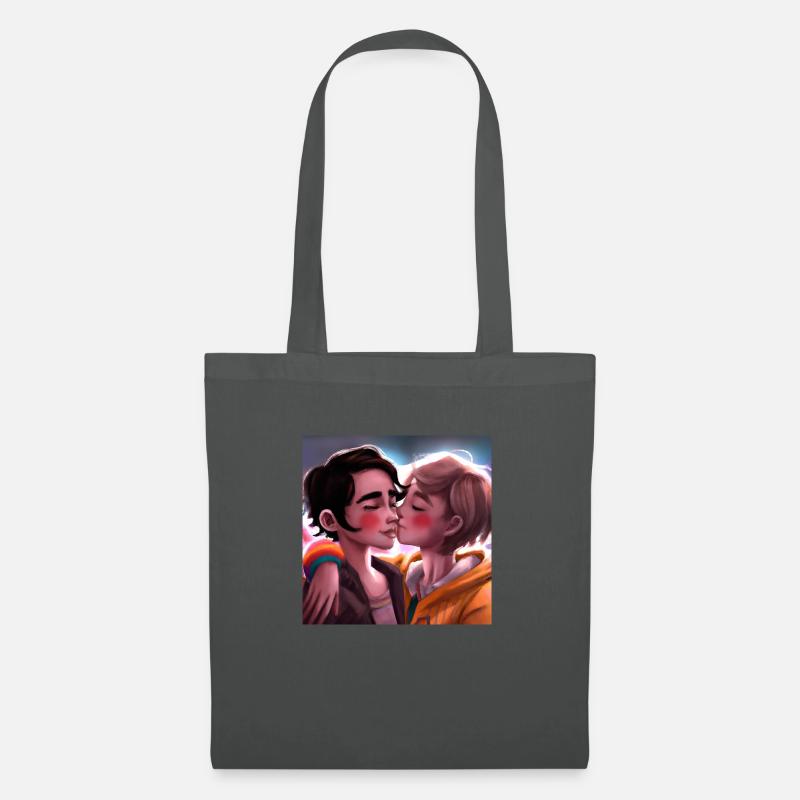 LGBT Queer Kuss 🌈🌈 - Stoffbeutel - Graphite