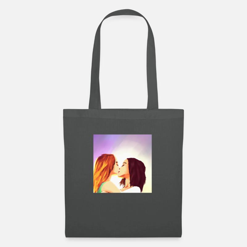 LGBT Queer Kuss 🌈🌈 - Stoffbeutel - Graphite
