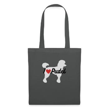 Ich liebe Pudel - Stoffbeutel - Graphite - Vorne