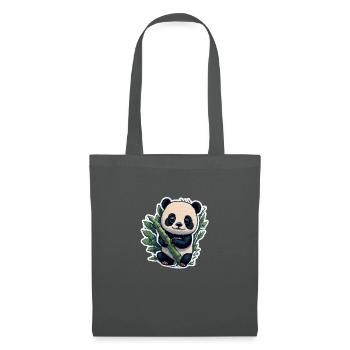Cute Panda with Bamboo - Stoffbeutel - Graphite - Vorne