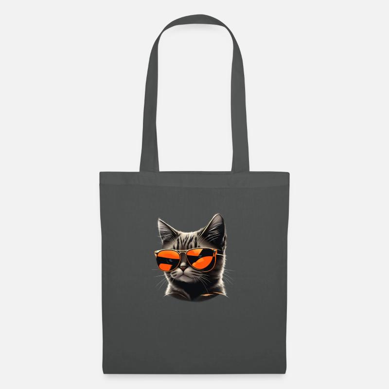 Cat With Sunglasses - Stoffbeutel - Graphite