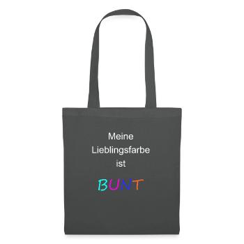 Meine Lieblingsfarbe ist BUNT (weiss) - Stoffbeutel - Graphite - Vorne