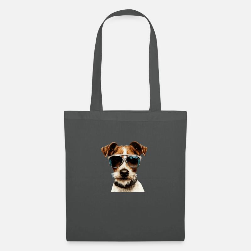 Foxterrier Cool - Foxterrier Hund - Stoffbeutel - Graphite