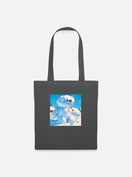 Schneemann - Stoffbeutel - Graphite