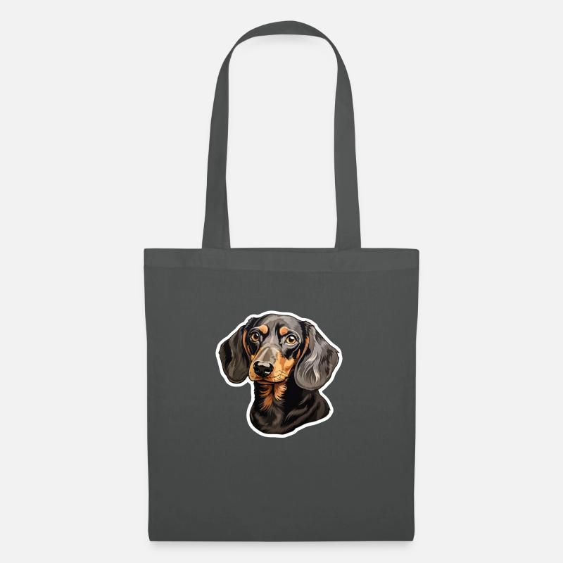 Dackel oder Dachshund - Stoffbeutel - Graphite
