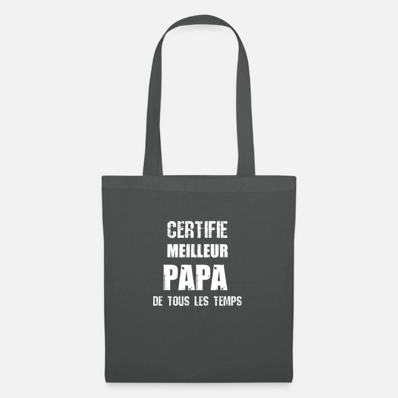 Zertifizierter bester Vater aller Zeiten - Stoffbeutel - Graphite