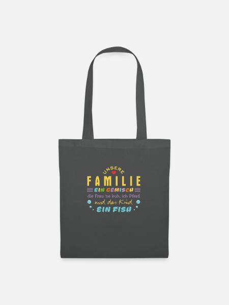 Familie - Unsere gemischte Familie - lustiger Reim - Stoffbeutel - Graphite
