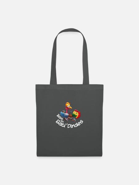 Cartoon Truthahn, Bauhelm, Turnschuhe - Stoffbeutel - Graphite