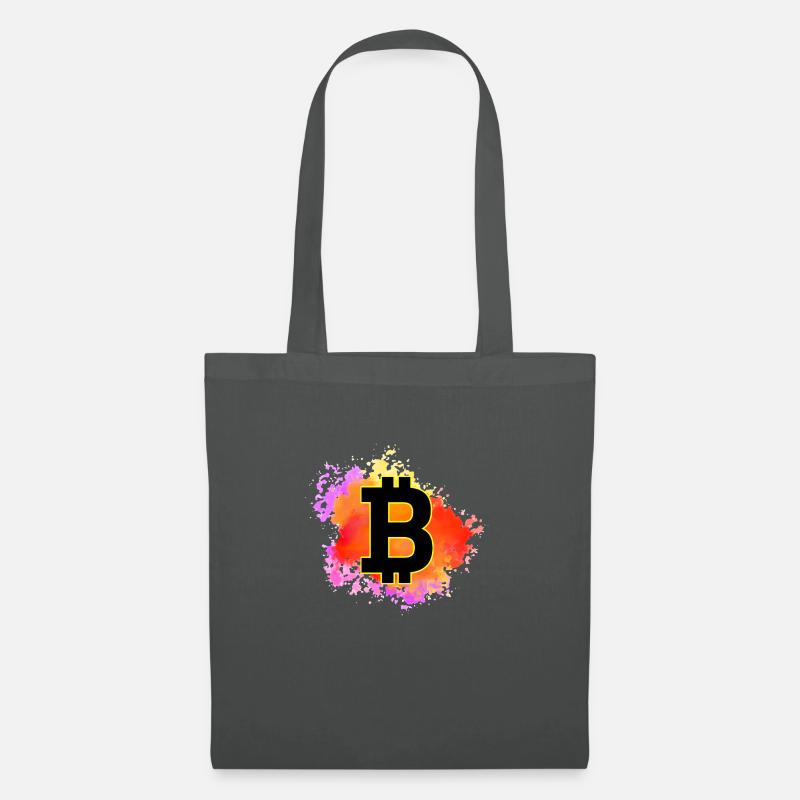 Buntes Bitcoin Design – Krypto Splash Art - Stoffbeutel - Graphite