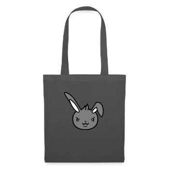 Hase Böser Blick Frech Cool Entschlossen Lustig - Stoffbeutel - Graphite - Vorne