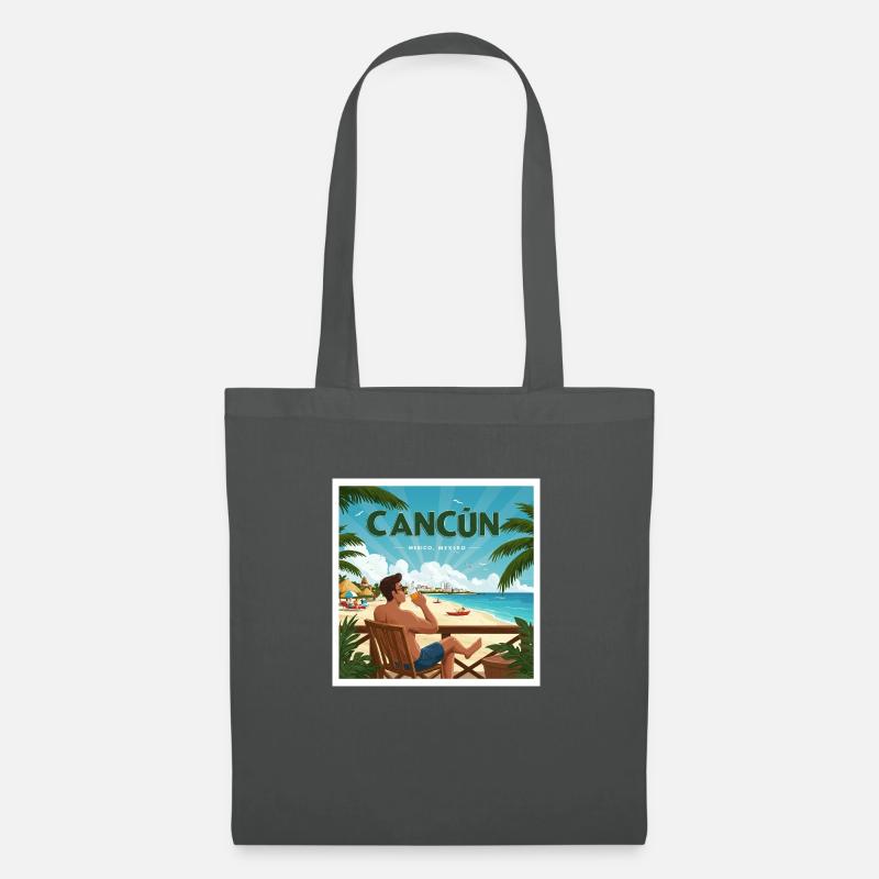 Karibikurlaub in Cancun - Stoffbeutel - Graphite