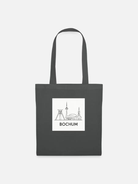 Bochum Skyline – Line Art - Stoffbeutel - Graphite