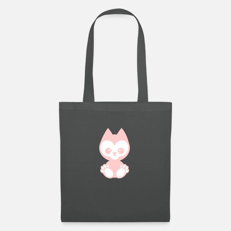 little animals - katze rosa - Stoffbeutel - Graphite
