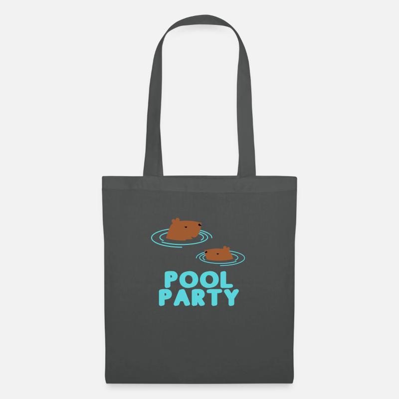 Capybara Pool Party - Stoffbeutel - Graphite