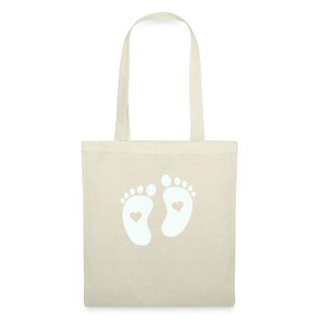 Pieds de bébé - Sac en tissu - nature - Devant