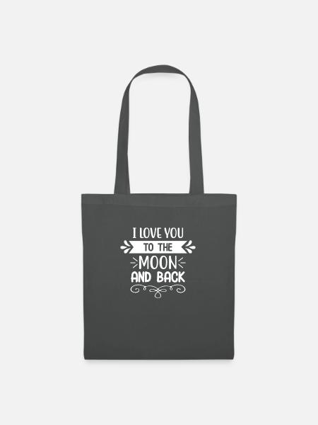 Ich liebe dich bis zum Mond und zurück - Stoffbeutel - Graphite