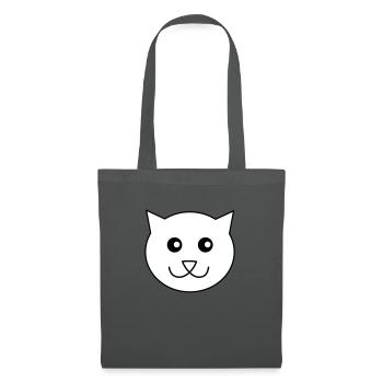 Katzen Gesicht - Stoffbeutel - Graphite - Vorne