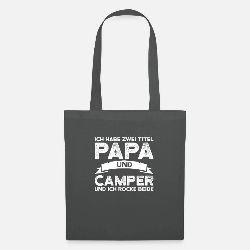 Campen Papa Camping Camper Geschenk - Stoffbeutel - Graphite