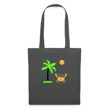 krabbe sonne palme - Stoffbeutel - Graphite - Vorne
