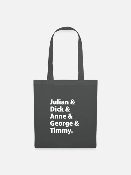 Julian & Dick & Anne & George & Timmy - Stoffbeutel - Graphite