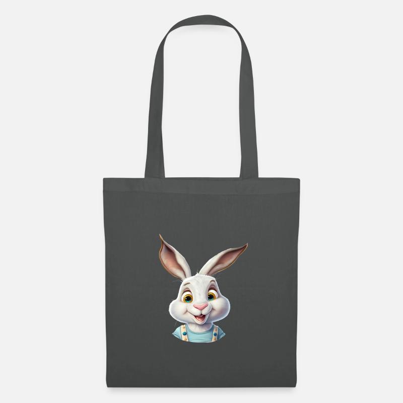 Glücklicher Hase - Stoffbeutel - Graphite