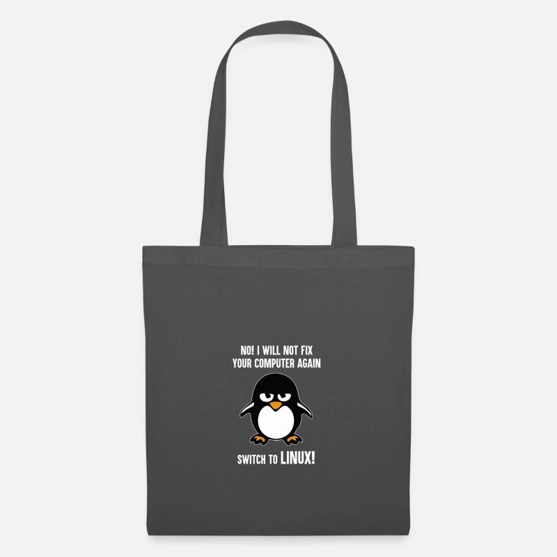 Programmieren Informatik Geschenk · Linux - Stoffbeutel - Graphite