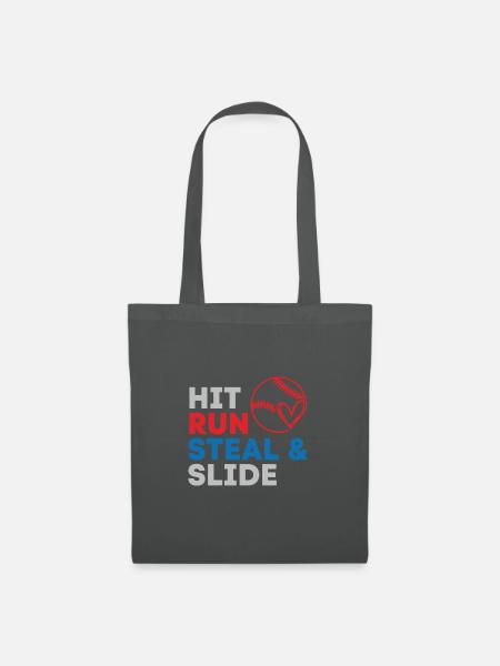 hit run baseball - Stoffbeutel - Graphite