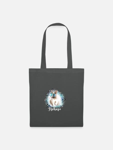 skihase ,blau,skifahren,ski,hase,schnee - Stoffbeutel - Graphite