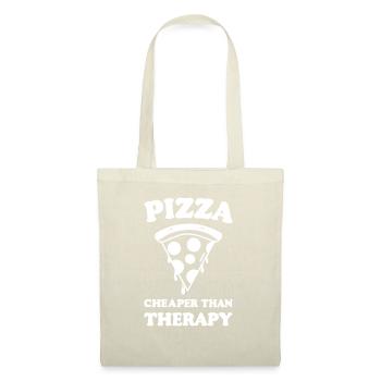 Pizza billiger als Therapie - Stoffbeutel - Natur - Vorne