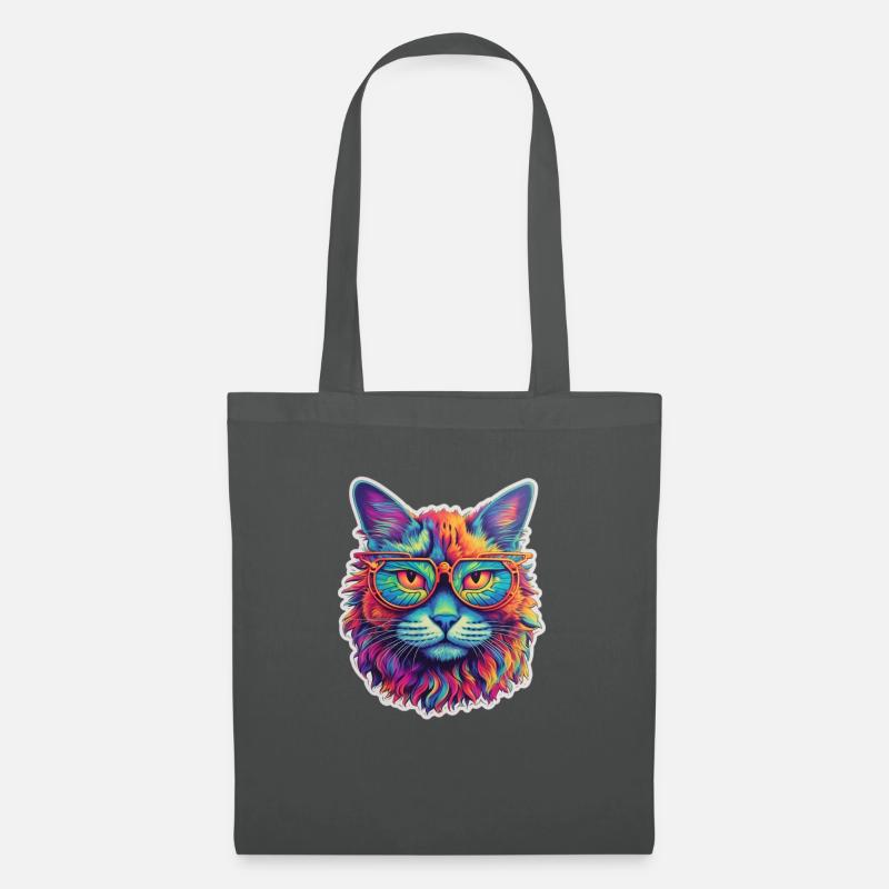 Crazy Katze - Stoffbeutel - Graphite