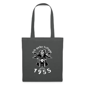 70e anniversaire, je tourne à plein régime depuis 03/1955 - Sac en tissu - gris graphite - Devant