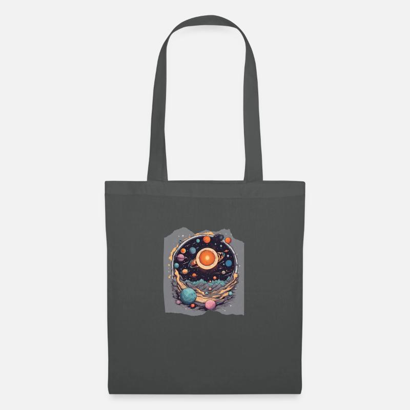 Himmlische Harmonie Sonnensystem Sonne Planeten Raum - Stoffbeutel - Graphite