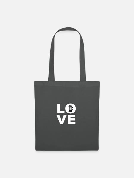 BIER LIEBE Geschenkidee Männer - Stoffbeutel - Graphite