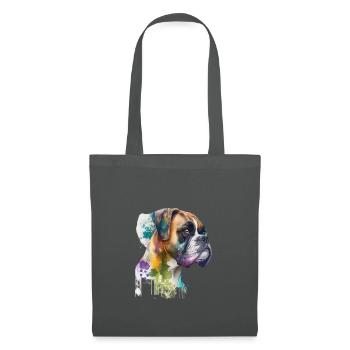 German Boxer Dog Watercolor Design - Tote Bag - graphite grey - Front