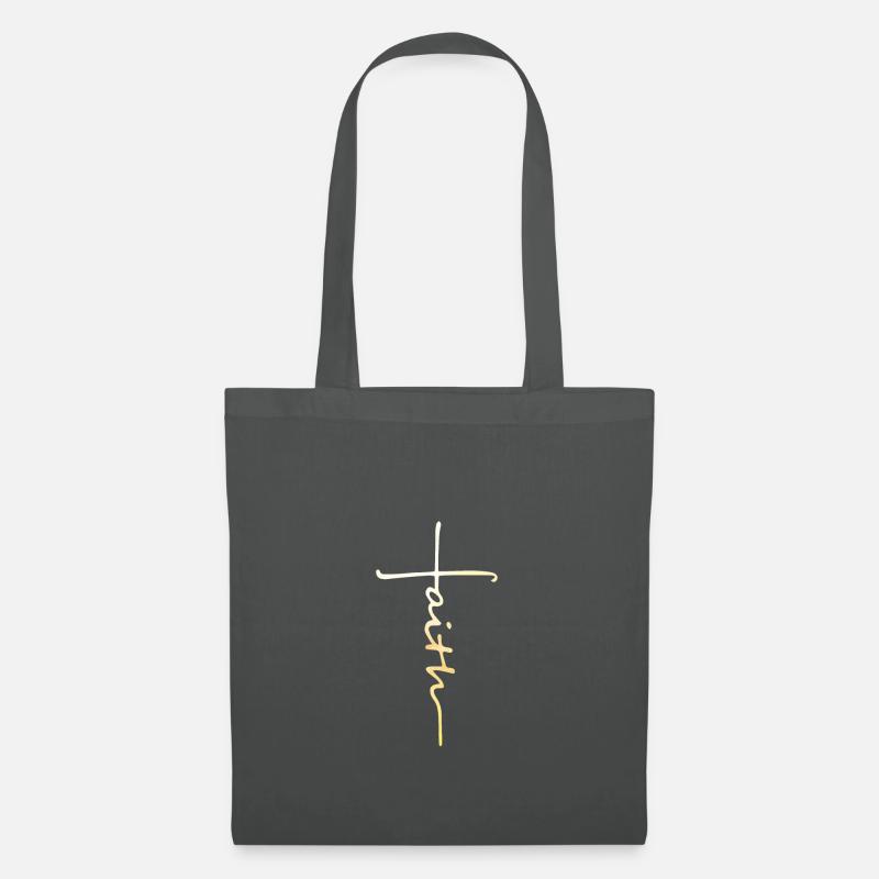 Glauben. Kreuz, Christ, Jesus, Gläubiger - Stoffbeutel - Graphite