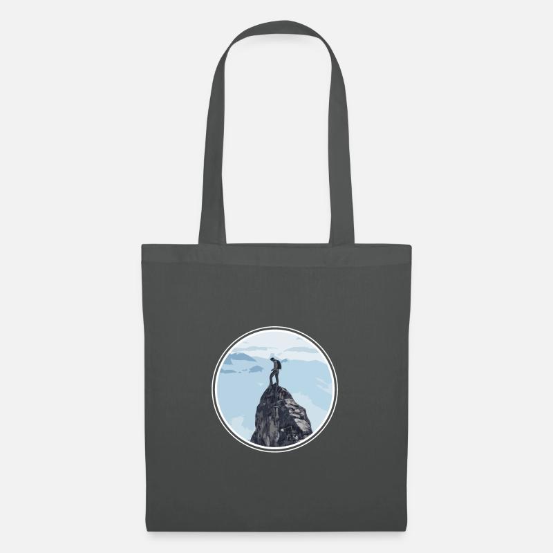 Bergsteigen Geschenk Bergsteiger Klettern Gipfel - Stoffbeutel - Graphite