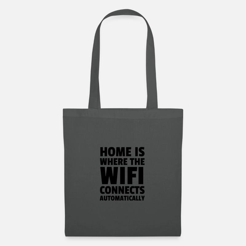 Home Is Where The Wifi Connects Automatically - Stoffbeutel - Graphite
