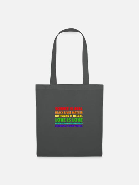 Science Is Real Black Lives Matter No Human Is Il - Stoffbeutel - Graphite
