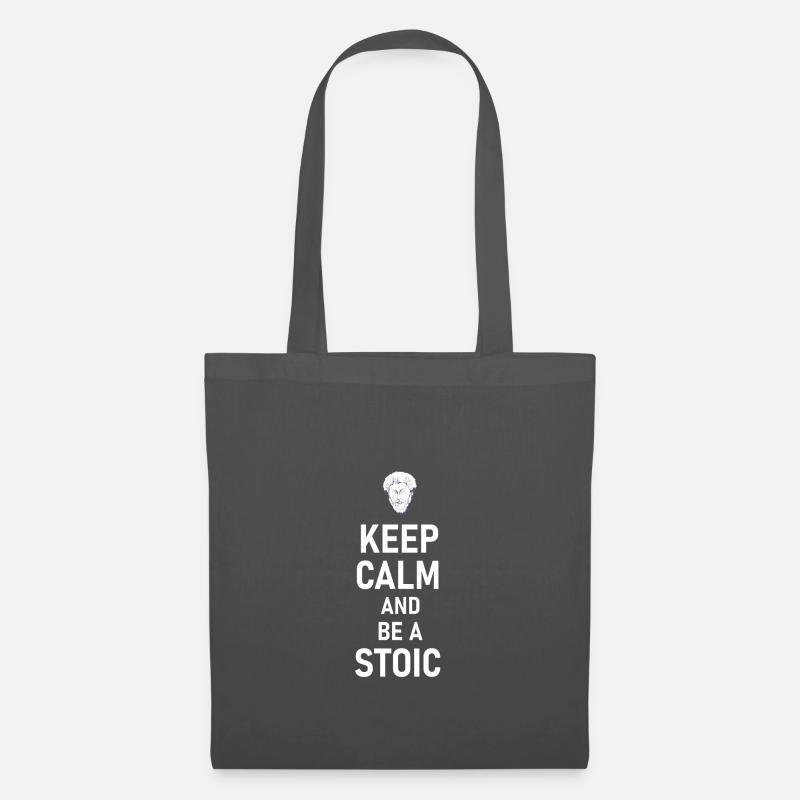 Keep Calm And Be A Stoic - Aurelius Philosophy - Tote Bag - graphite grey