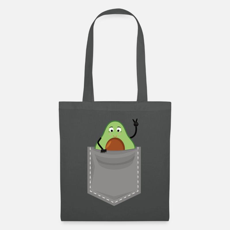 süße Avocado in einer Brust-Tasche - Stoffbeutel - Graphite