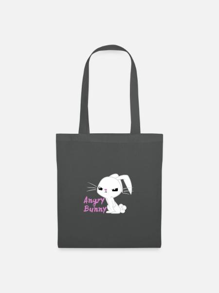 Angry Bunny - Osterhase - Stoffbeutel - Graphite
