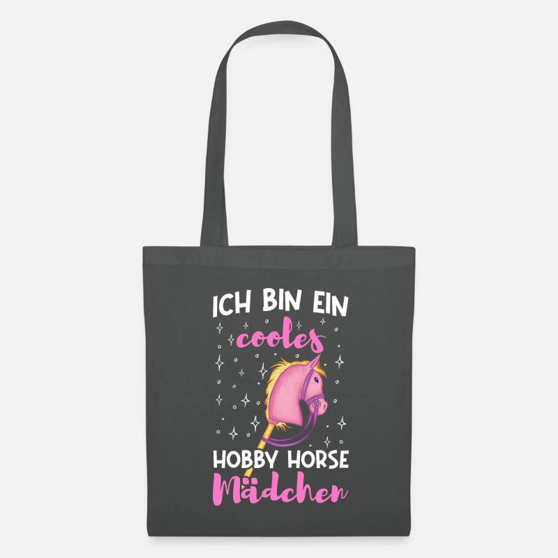 Ich bin ein cooles Hobby Horse Mädchen - Stoffbeutel - Graphite