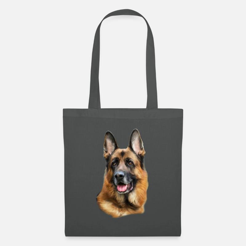 Deutscher Schäferhund Kopf - Stoffbeutel - Graphite