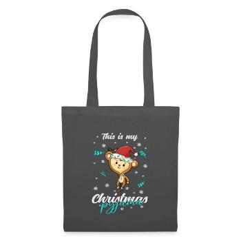 Affe Pyjama Weihnachten Schlafen - Stoffbeutel - Graphite - Vorne