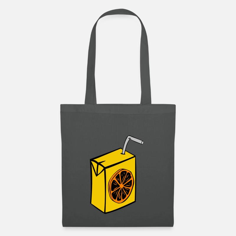 saft box karton einweg stroh orange getraenke - Stoffbeutel - Graphite