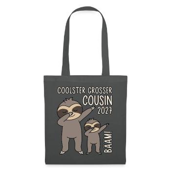 Coolster großer Cousin 2027 Bääm! Dabbing Faultier - Stoffbeutel - Graphite - Vorne