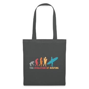 Surf-Evolution des Surfens Surfer-Humor - Stoffbeutel - Graphite - Vorne