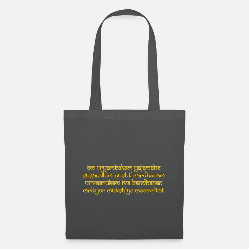 Om tryambakam Mantra yellow - Stoffbeutel - Graphite