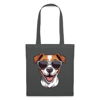 Cool happy Jack Russel Terrier avec des lunettes de soleil - Sac en tissu - gris graphite - Devant