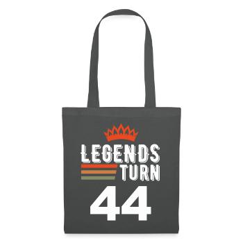 Legends turn 44, 44 birthday - Tote Bag - graphite grey - Front